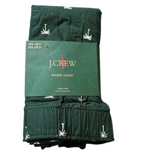 J.Crew Green Palm Tree Boxer Shorts Size Large NWT